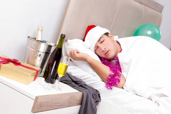 Man with hangover after late partying — Stock Photo, Image