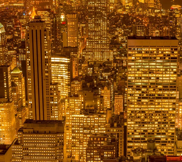 Vista de Nova York Manhattan durante o pôr do sol — Fotografia de Stock