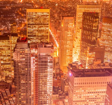 Günbatımında New York Manhattan manzarası