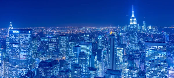 Vue de New York Manhattan pendant les heures de coucher du soleil — Photo