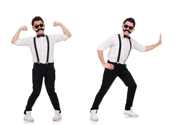 Joven hombre positivo aislado en blanco — Foto de Stock