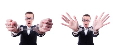 Beyaz kelepçeli kadın iş kadını.