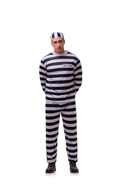 Więzień mężczyzna na białym tle — Zdjęcie stockowe