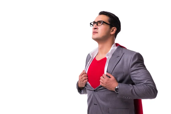 Young businessman wearing red cover on white — Stock Photo, Image