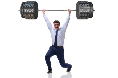 Businessan under the burden of high tax and debt clipart