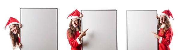 Santa meisje geïsoleerd op wit — Stockfoto