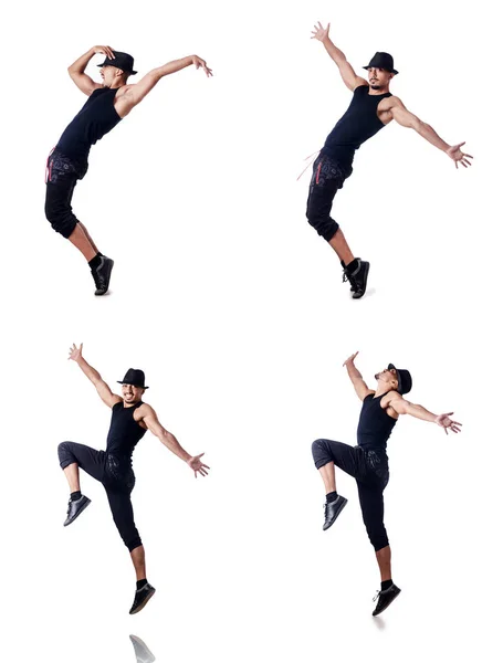 Muskulös dansare isolerad på vit — Stockfoto