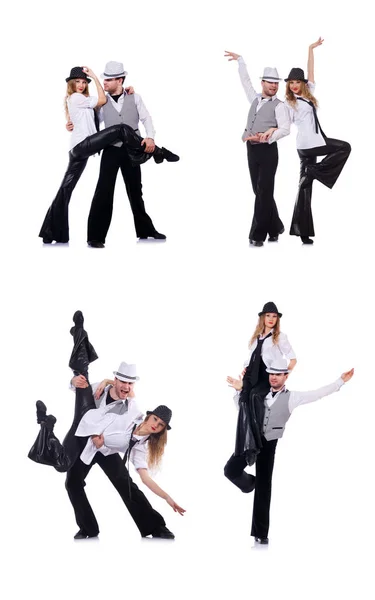 Coppia di ballerini che ballano danze moderne — Foto Stock