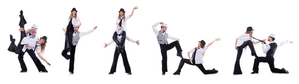 Pareja de bailarines bailando bailes modernos — Foto de Stock