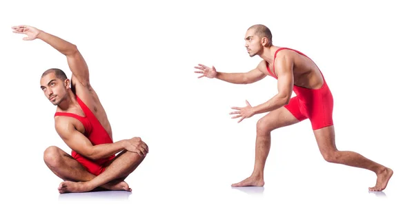 Young wrestler isolated on the white — Stock Photo, Image