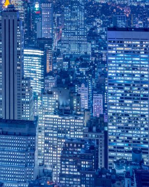 Günbatımında New York Manhattan manzarası