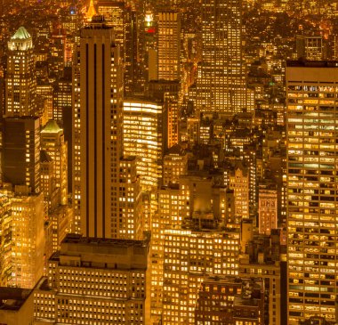 Günbatımında New York Manhattan manzarası