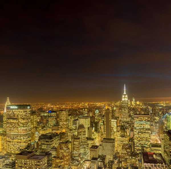 Vista de Nueva York Manhattan durante el atardecer — Foto de Stock