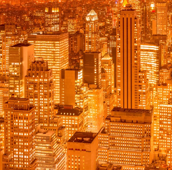 Vue de New York Manhattan pendant les heures de coucher du soleil — Photo