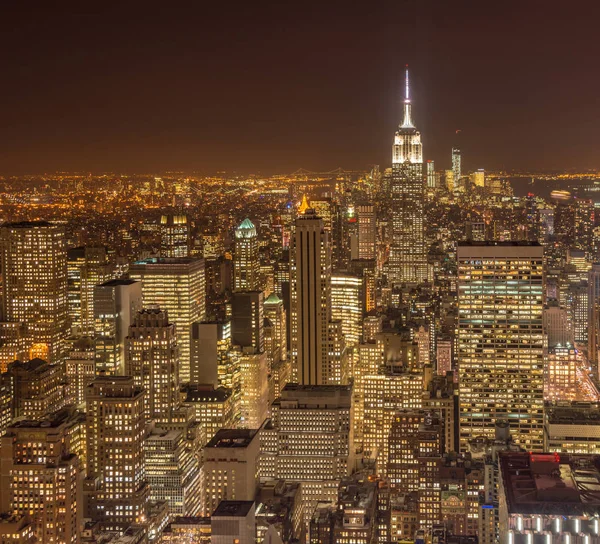 Widok na Nowy Jork Manhattan w godzinach zachodu słońca — Zdjęcie stockowe