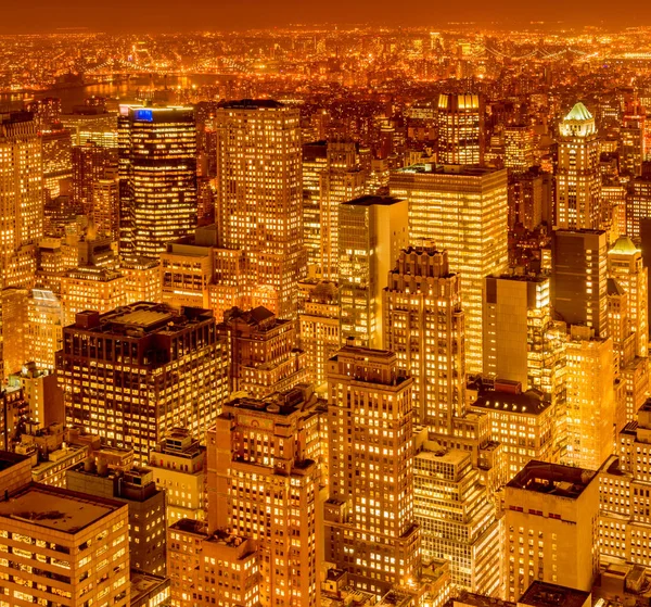 Blick auf New York Manhattan bei Sonnenuntergang — Stockfoto