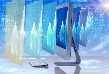 İş konseptinde bilgisayar ekranı