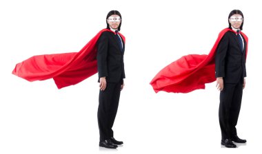 adam beyaz izole kırmızı kaplı