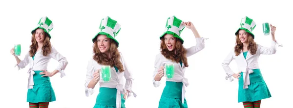 Jeune fille en saint patrick concept de célébration — Photo