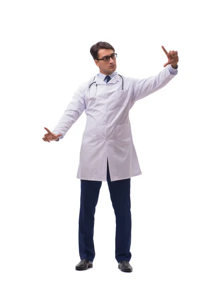 Jovem médico isolado em fundo branco — Fotografia de Stock