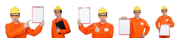 Industrial worker isolated on the white background — Stock Photo, Image