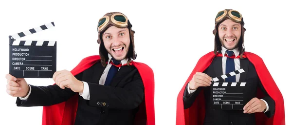 Homem vestindo roupas vermelhas em conceito engraçado — Fotografia de Stock