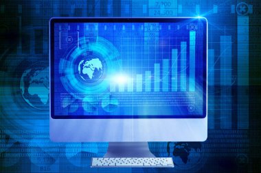 İş konseptinde bilgisayar ekranı