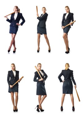 student en piggy bank op wit