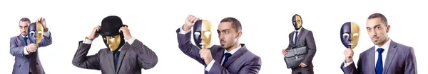 Businessman with mask in hypocrisy concept — Stock Photo, Image