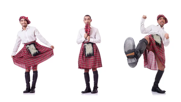 Concept with funny scotsman isolated on white — Stock Photo, Image