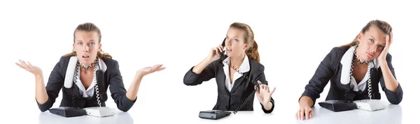 Asistente de centro de llamadas respondiendo a llamadas — Foto de Stock