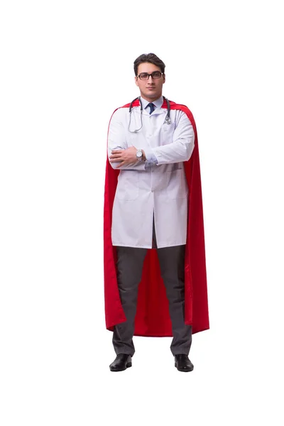 Super hrdina doktor izolované na bílém — Stock fotografie