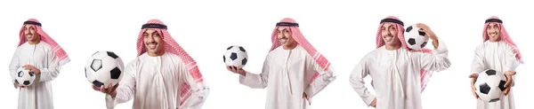 Arab üzletember labdarúgás fehér — Stock Fotó