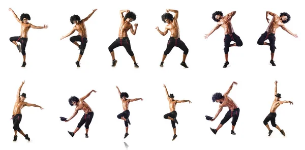 Collage von Tänzern isoliert auf weißem Hintergrund — Stockfoto