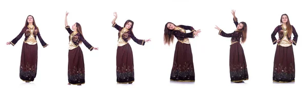 Young lady dancing traditional azeri dance — Stock Photo, Image