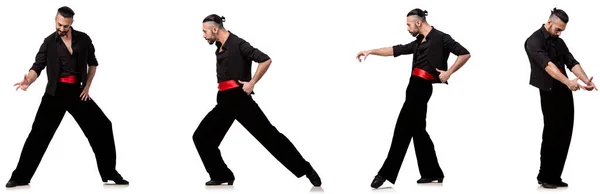 Spanische Tänzerin in verschiedenen Posen auf Weiß — Stockfoto