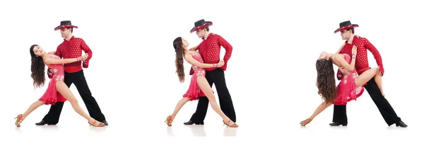Paar von Tänzern isoliert auf dem weißen — Stockfoto