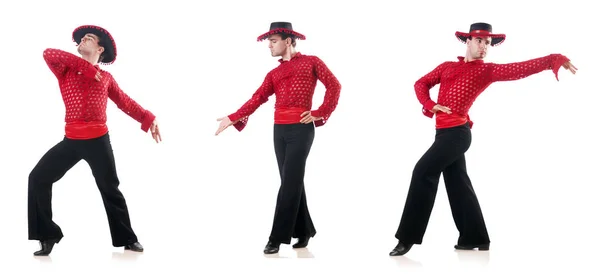 남자 화이트에 스페인 춤 춤 — 스톡 사진