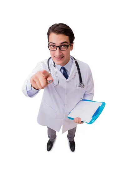 Male doctor isolated on the white background — Stock Photo, Image