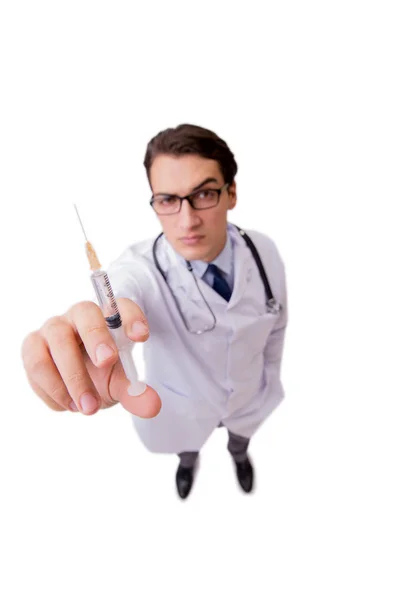 Médico masculino isolado no fundo branco — Fotografia de Stock
