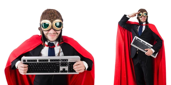 Homem vestindo roupas vermelhas em conceito engraçado — Fotografia de Stock