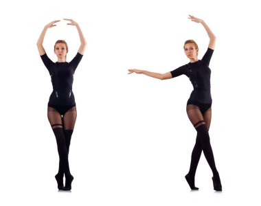 dans kadın üzerinde beyaz izole