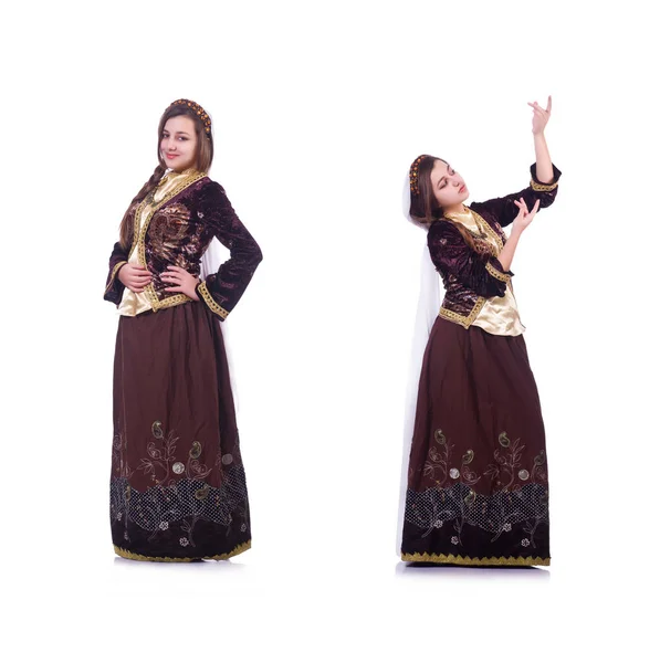 Young lady dancing traditional azeri dance — Stock Photo, Image