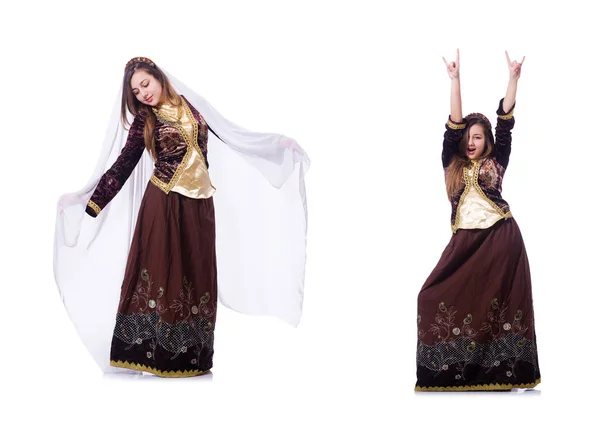 Young lady dancing traditional azeri dance — Stock Photo, Image