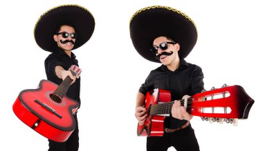 Şapkalı komik bir Meksikalı.