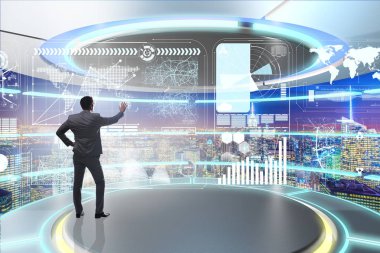 Küresel iş kavramında iş adamı