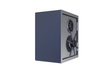 Çelik para güvenli beyaz - 3d render izole