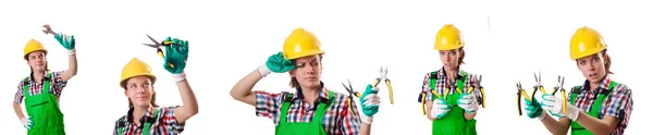 Woman worker isolated on the white — Stock Photo, Image