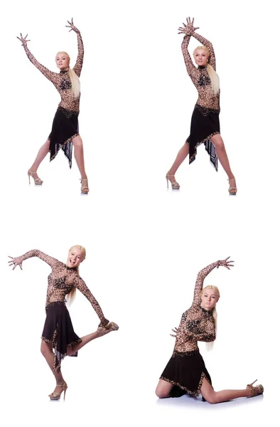 춤추는 여자는 흰색 절연 — 스톡 사진