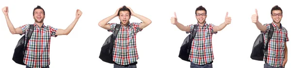 Young student isolated on the white background — Stock Photo, Image